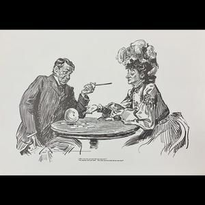 Gibson Girls “Will You Tell Me My Past For Two Dollars” Charles Gibson Vtg Print